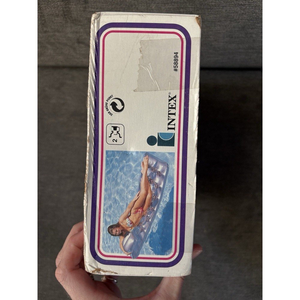 VTG 1985 INTEX Wet Set 18 Pocket Sun-Tanner Inflatable Lounge Mattress 76X29 NEW - Picture 3 of 7